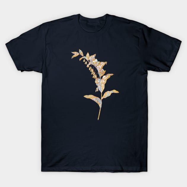 Gold Prism Mosaic Solomon's Seal Botanical Illustration T-Shirt by Holy Rock Design